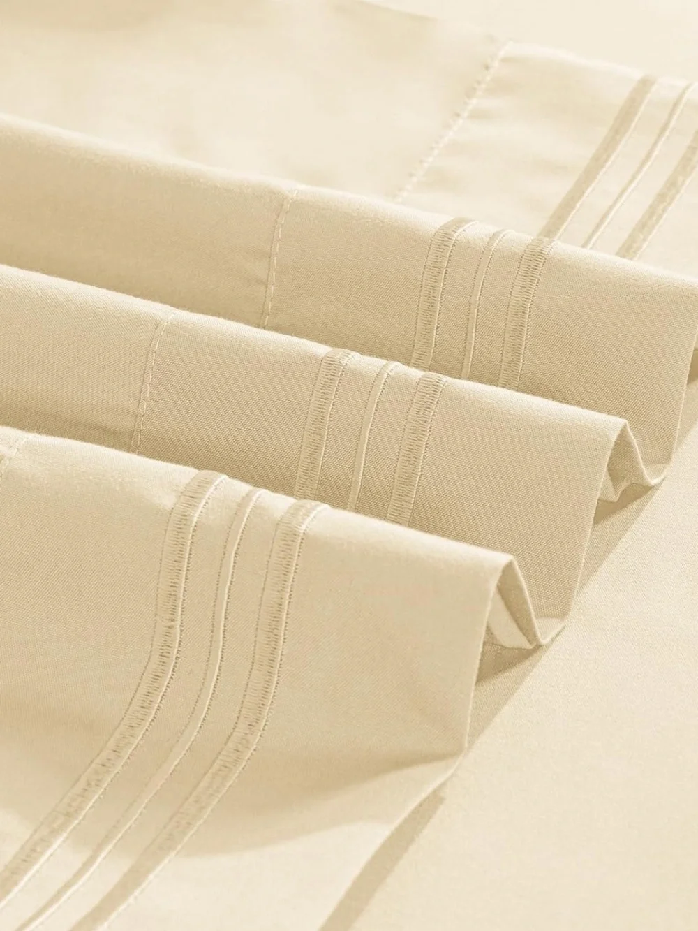 Aormenzy Microfiber Pillow Cases - Standard Size Set of 2 Cream Pillowcases